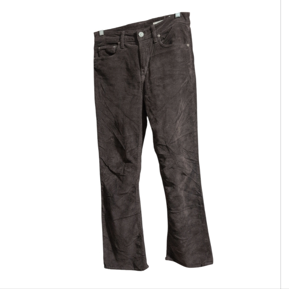 NOEND Denim Corduroy Pants Womens 27 Brown Kick Flare Western Y2K USA Made